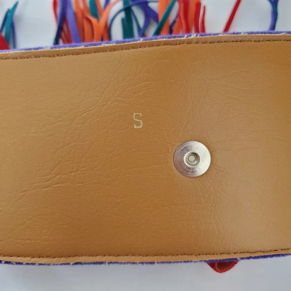 Nwot Boho Tassel Belt Size Small Multicolor Cotton Stripes Gypsie Hippie Tribal - Picture 5 of 9